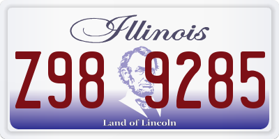 IL license plate Z989285