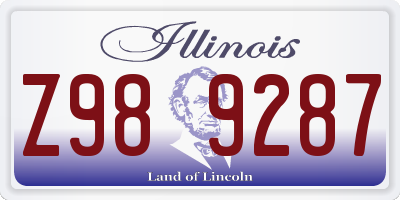 IL license plate Z989287