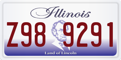 IL license plate Z989291