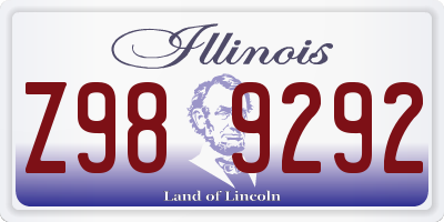 IL license plate Z989292