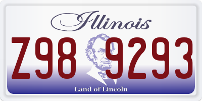 IL license plate Z989293