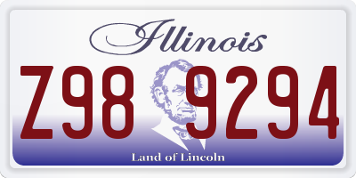 IL license plate Z989294