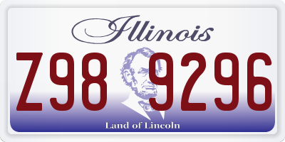 IL license plate Z989296