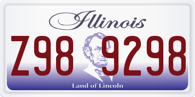 IL license plate Z989298