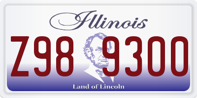 IL license plate Z989300