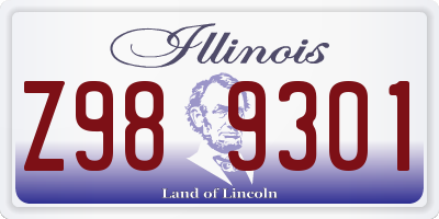 IL license plate Z989301