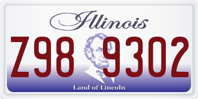 IL license plate Z989302