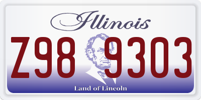 IL license plate Z989303