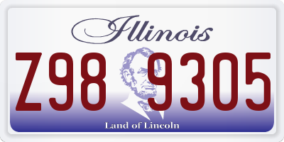 IL license plate Z989305