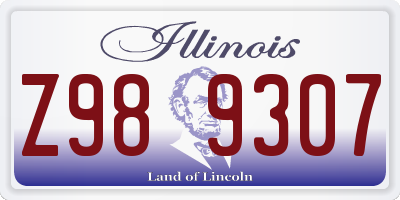 IL license plate Z989307