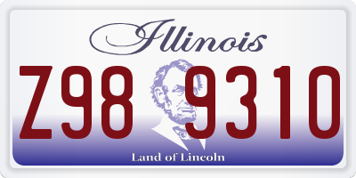 IL license plate Z989310