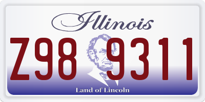 IL license plate Z989311