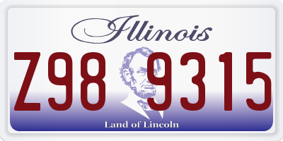 IL license plate Z989315