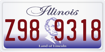 IL license plate Z989318