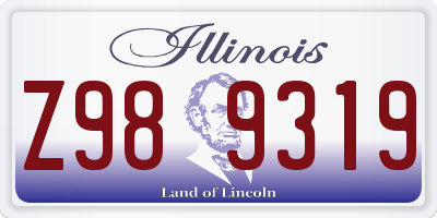 IL license plate Z989319