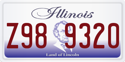 IL license plate Z989320