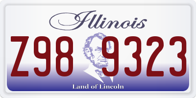 IL license plate Z989323