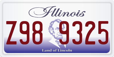 IL license plate Z989325