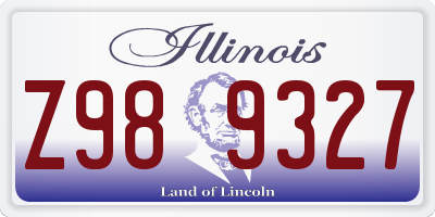 IL license plate Z989327