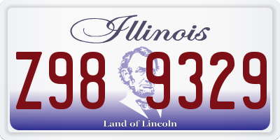 IL license plate Z989329