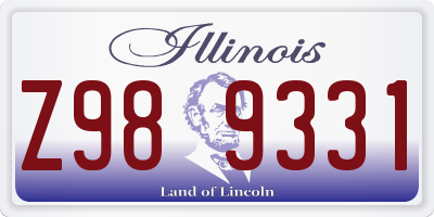 IL license plate Z989331