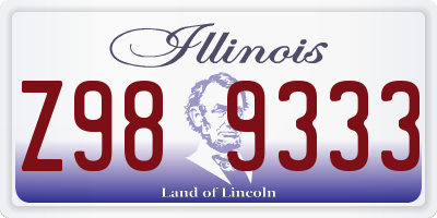 IL license plate Z989333