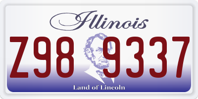 IL license plate Z989337