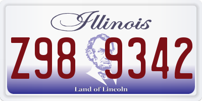 IL license plate Z989342