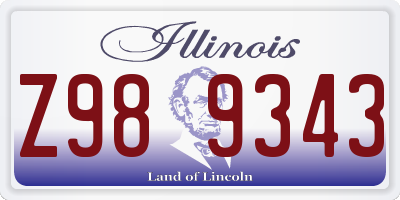 IL license plate Z989343