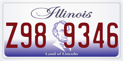 IL license plate Z989346