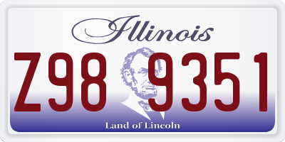 IL license plate Z989351