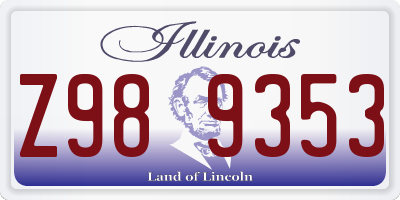 IL license plate Z989353