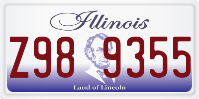 IL license plate Z989355