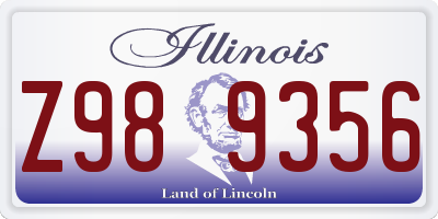 IL license plate Z989356