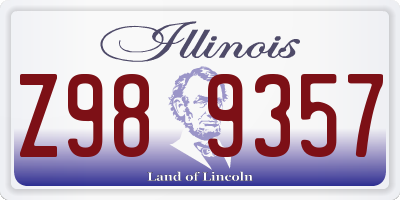 IL license plate Z989357