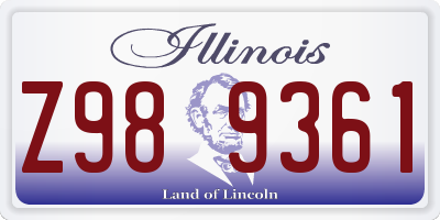 IL license plate Z989361