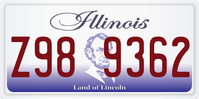 IL license plate Z989362