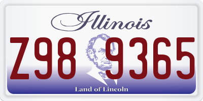 IL license plate Z989365