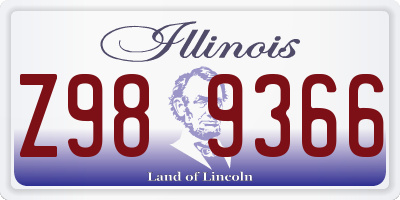 IL license plate Z989366