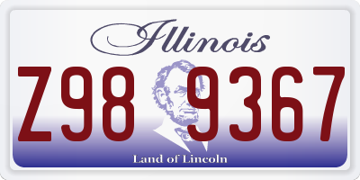 IL license plate Z989367