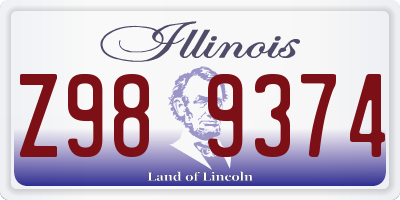 IL license plate Z989374