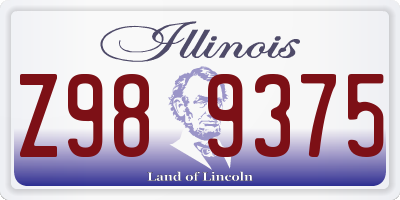 IL license plate Z989375