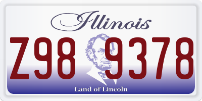 IL license plate Z989378