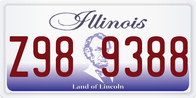 IL license plate Z989388