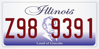 IL license plate Z989391