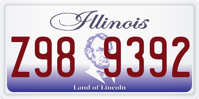 IL license plate Z989392