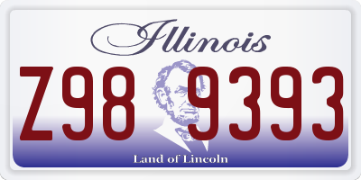 IL license plate Z989393