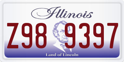 IL license plate Z989397