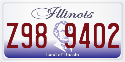 IL license plate Z989402