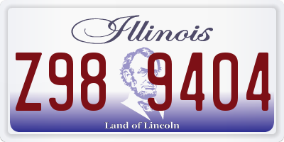 IL license plate Z989404